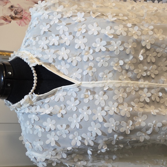 Nwt 1X Adrianna Papell White Floral Blouse - Picture 11 of 14